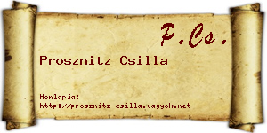 Prosznitz Csilla névjegykártya